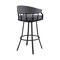 Armen Living Valerie 30" Swivel Slate Gray Faux Leather and Black Metal Bar Stool LCVLBAMBGR30 - alternate 5